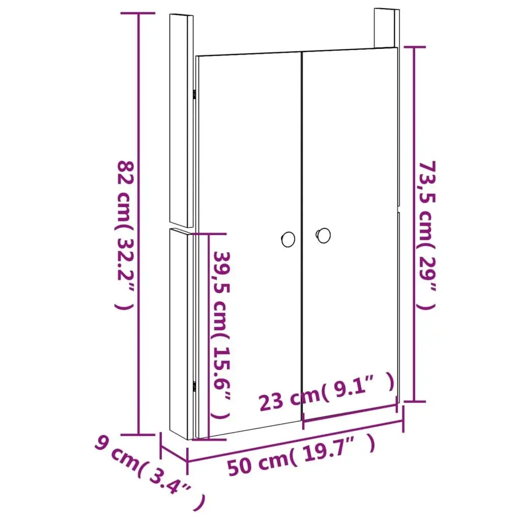 Outdoor Kitchen Doors 2 pcs 50x9x82 cm Solid Wood Pine 832358