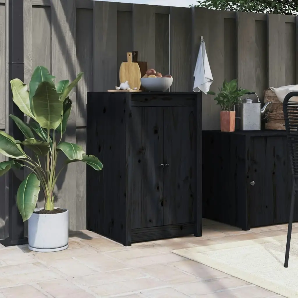 Outdoor Kitchen Doors Black 50x9x82 cm Solid Wood Pine 832361