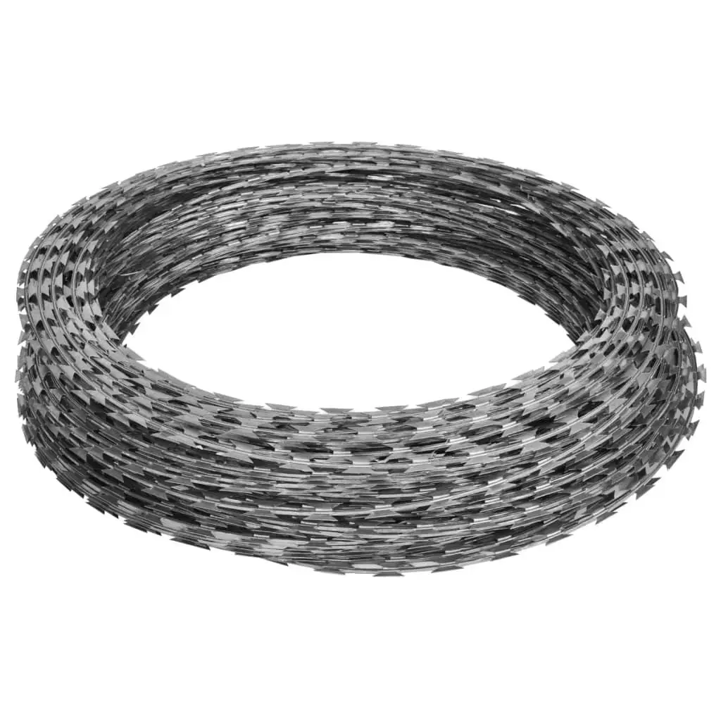 Razor Wires Helical Wire Rolls 2 pcs Galvanised Steel 60 m 3057513