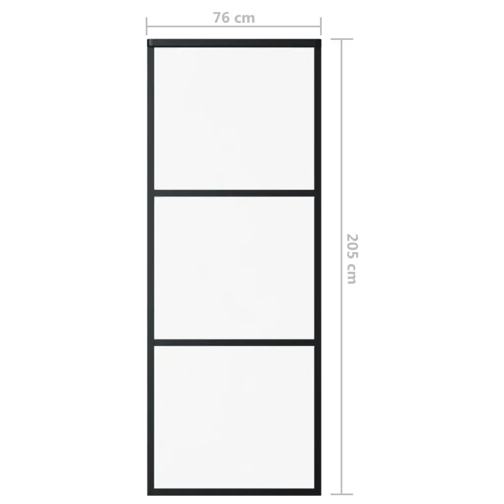 Sliding Door ESG Glass and Aluminium 76x205 cm Black 151008