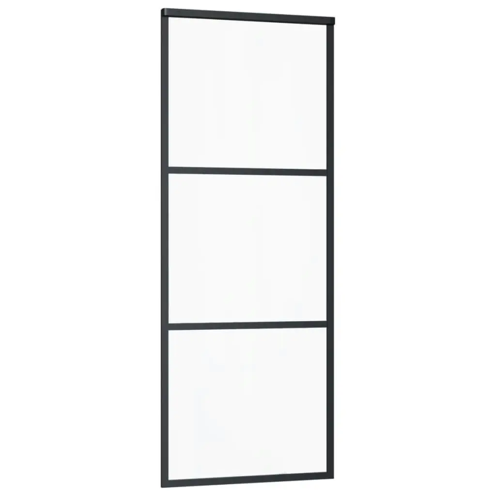 Sliding Door ESG Glass and Aluminium 76x205 cm Black 151008