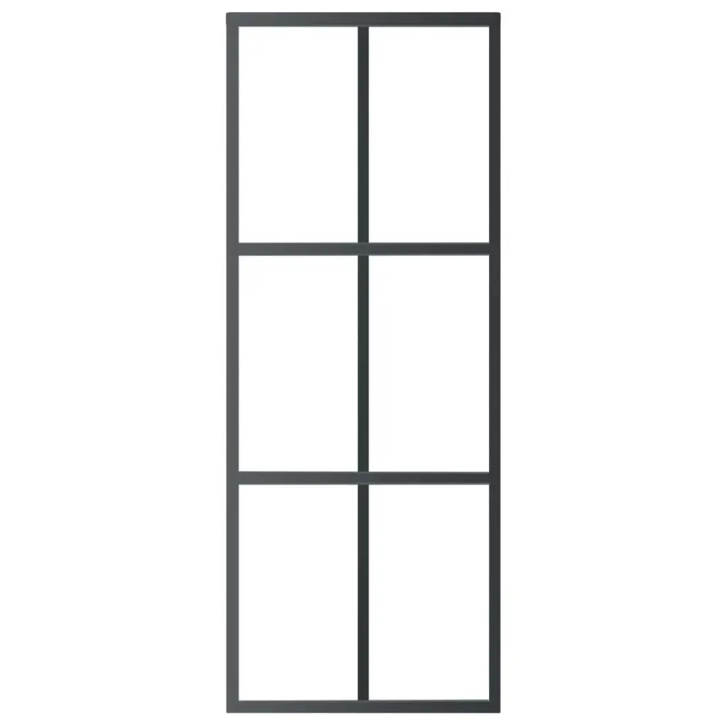 Sliding Door ESG Glass and Aluminium 76x205 cm Black 151011