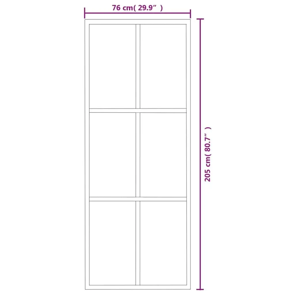 Sliding Door ESG Glass and Aluminium 76x205 cm Black 151011