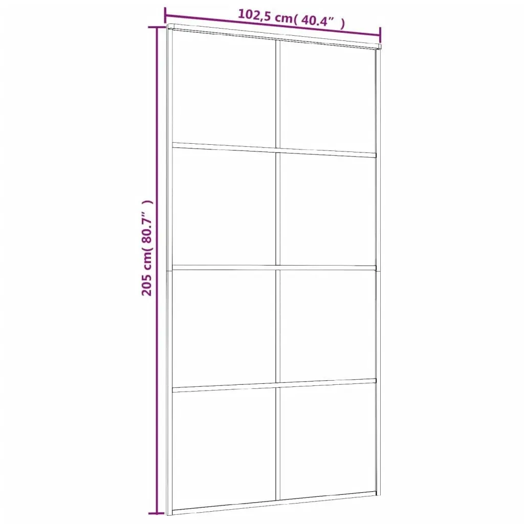 Sliding Door Frosted ESG Glass and Aluminium 102.5x205 cm Black 151675