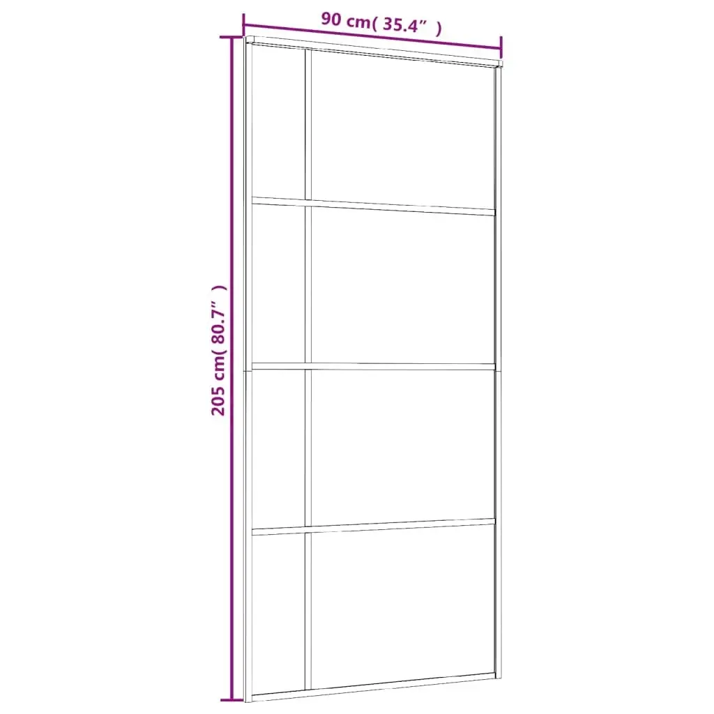 Sliding Door ESG Glass and Aluminium 90x205 cm Black 151682