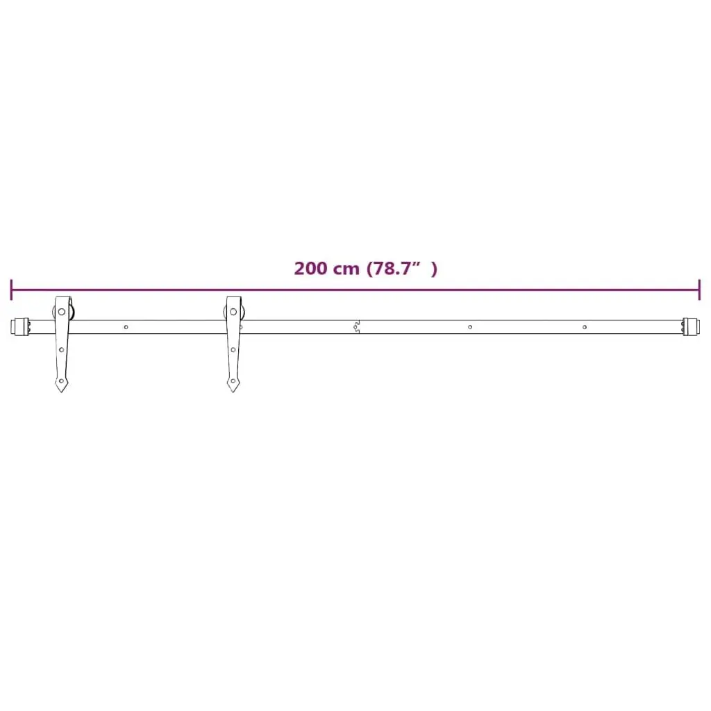 Sliding Door Hardware Kit 200 cm Steel White 151702