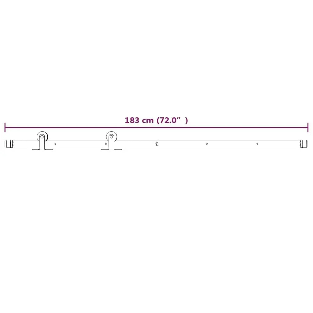 Sliding Door Hardware Kit 183 cm Steel White 151705