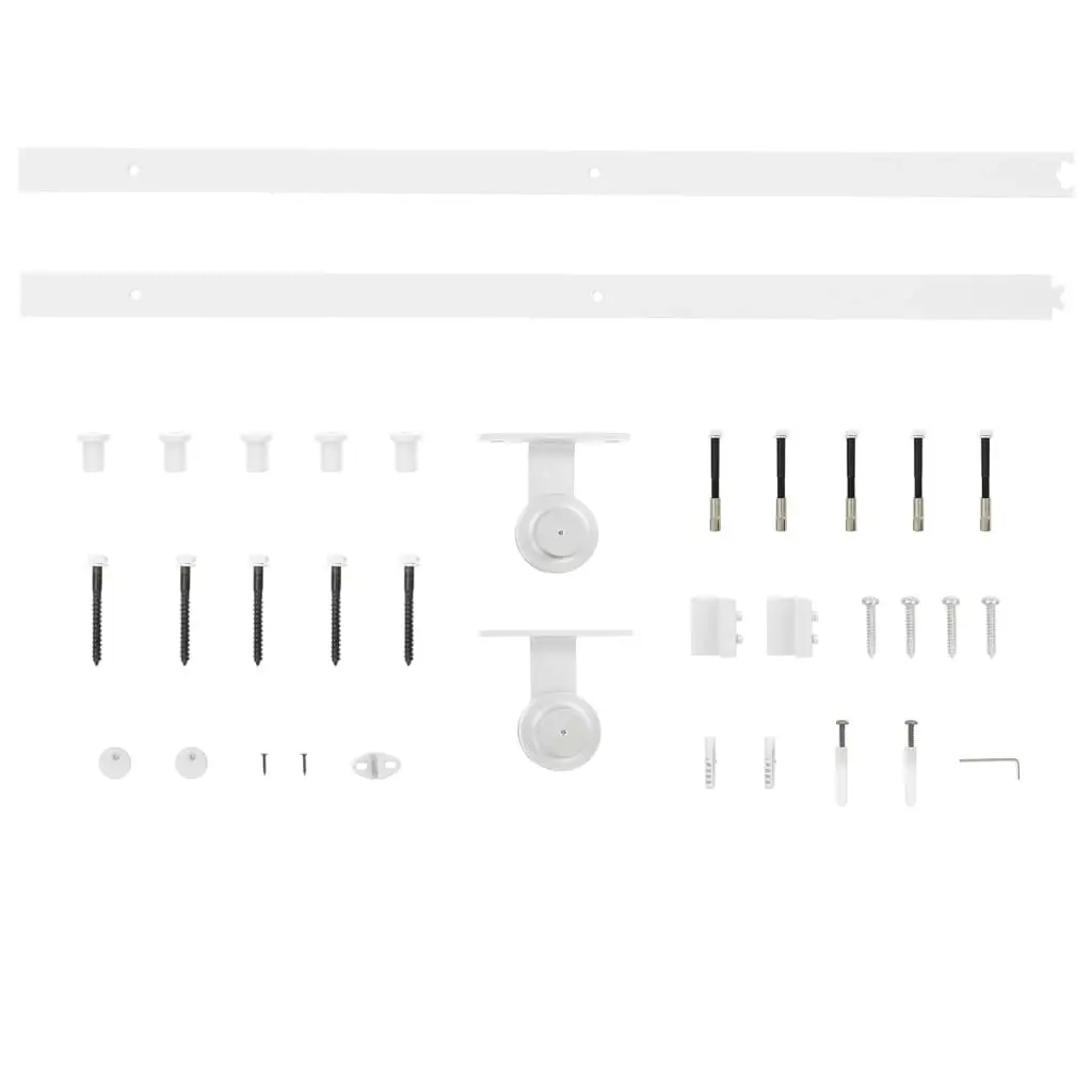 Sliding Door Hardware Kit 183 cm Steel White 151705