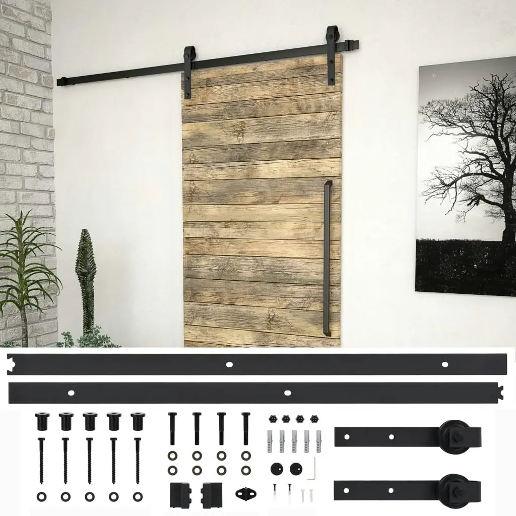 Sliding Door SKIEN Hardware Kit 200 cm Steel Black 145265