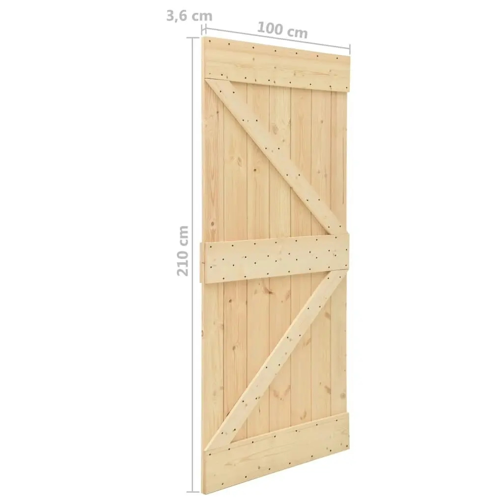 Sliding Door with Hardware Set 100x210 cm Solid Pine Wood 3057504