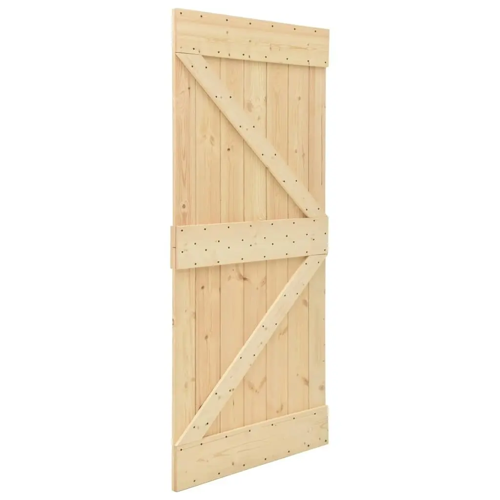 Sliding Door with Hardware Set 100x210 cm Solid Pine Wood 3057504