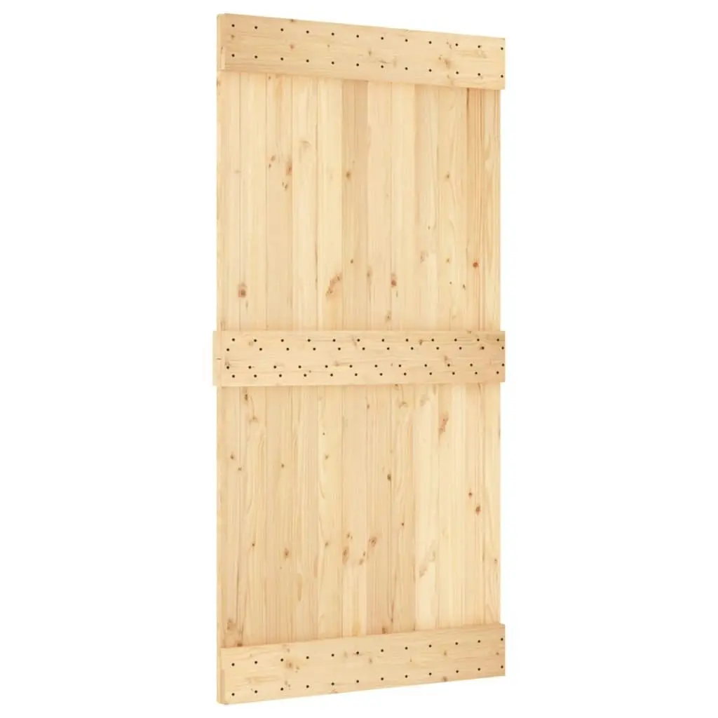 Sliding Door with Hardware Set 100x210 cm Solid Wood Pine 3202991