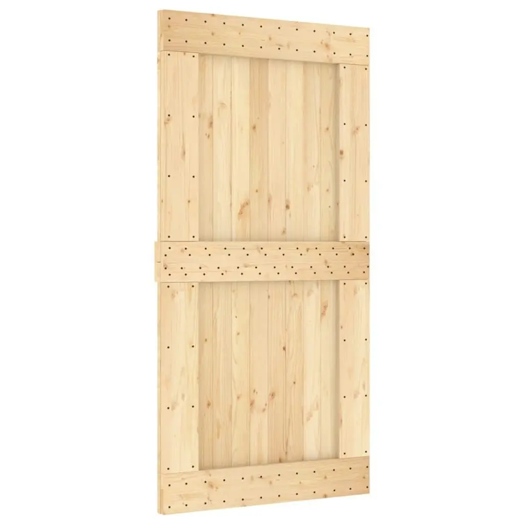 Sliding Door with Hardware Set 100x210 cm Solid Wood Pine 3203037