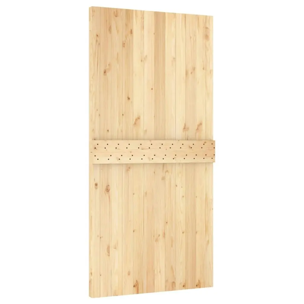 Sliding Door with Hardware Set 100x210 cm Solid Wood Pine 3203037