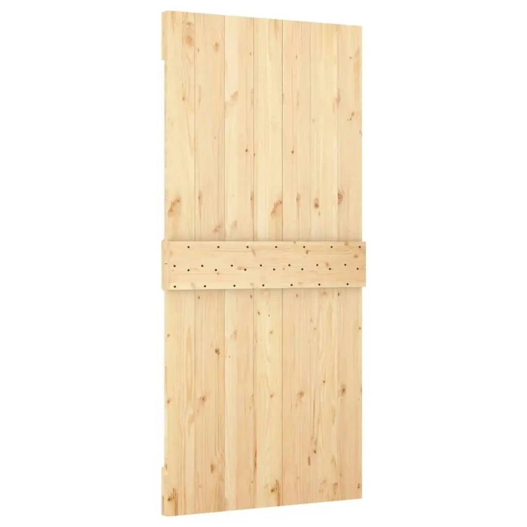 Sliding Door with Hardware Set 100x210 cm Solid Wood Pine 3203025