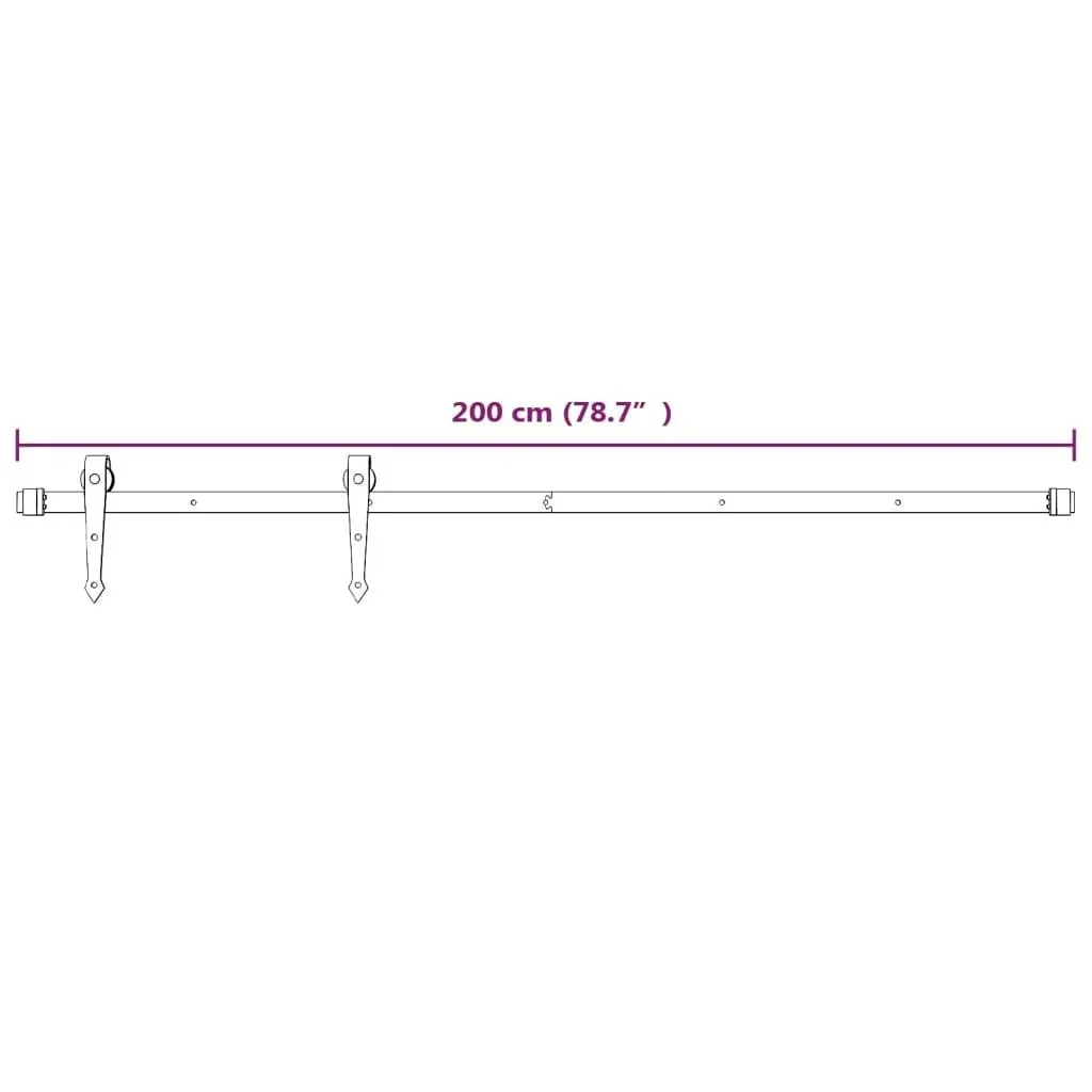 Sliding Door with Hardware Set 100x210 cm Solid Wood Pine 3203253