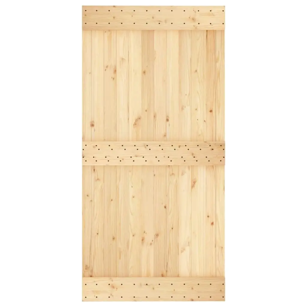 Sliding Door with Hardware Set 100x210 cm Solid Wood Pine 3203259