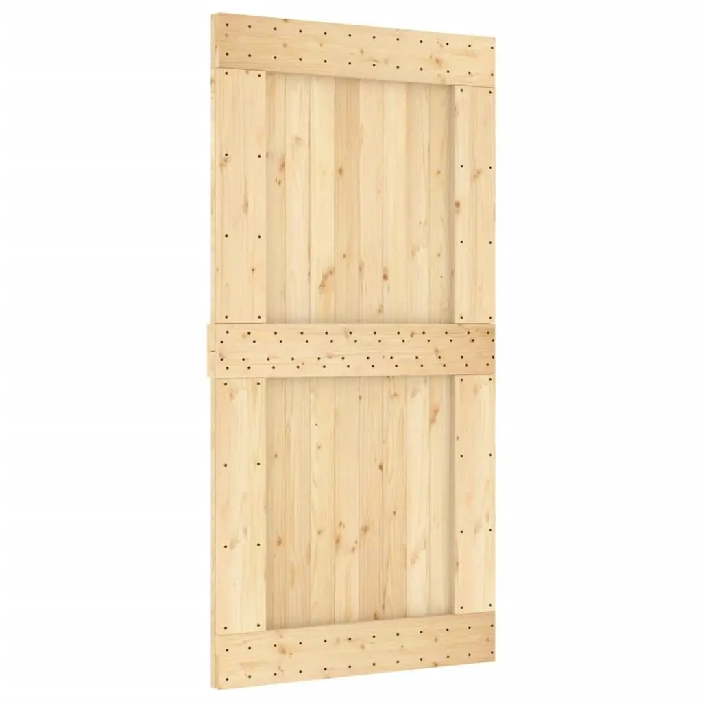 Sliding Door with Hardware Set 100x210 cm Solid Wood Pine 3203265