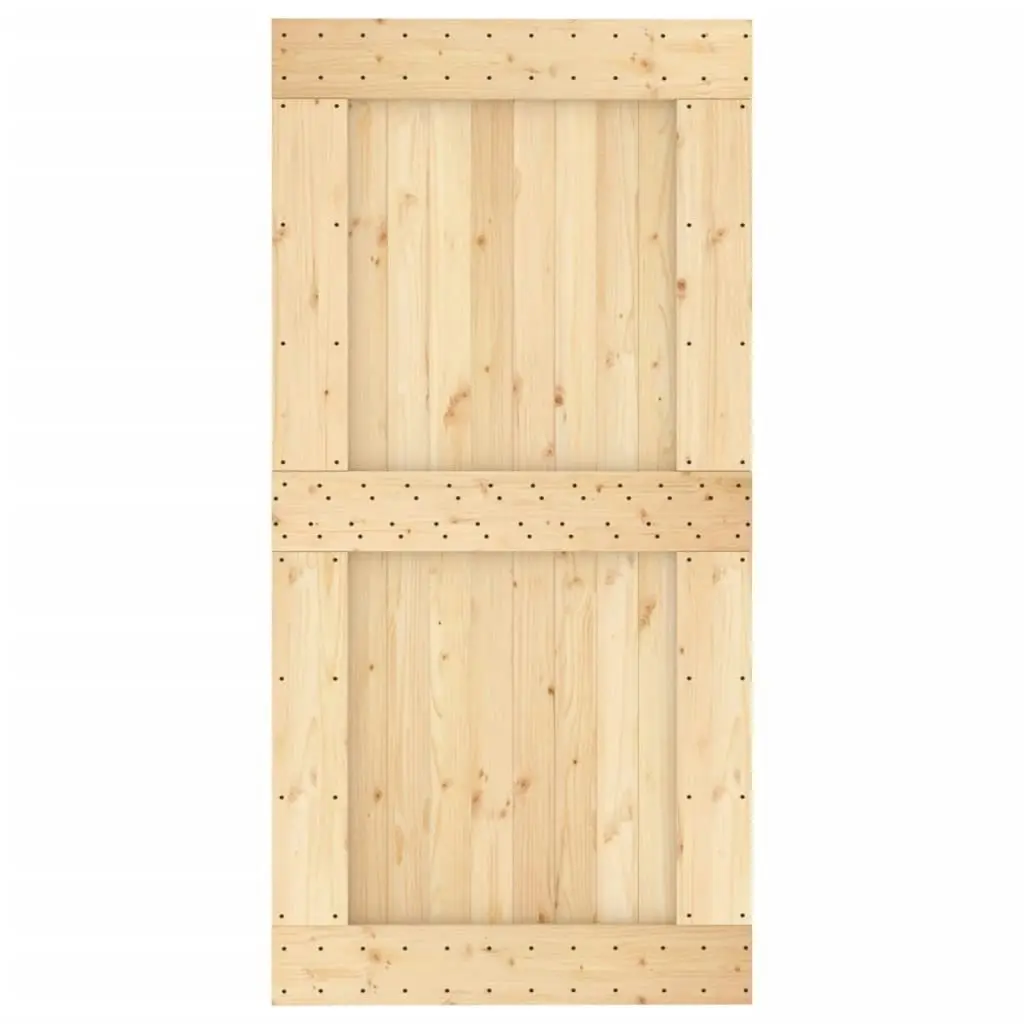 Sliding Door with Hardware Set 100x210 cm Solid Wood Pine 3203265