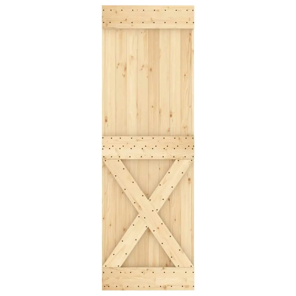 Sliding Door with Hardware Set 70x210 cm Solid Wood Pine 3202979