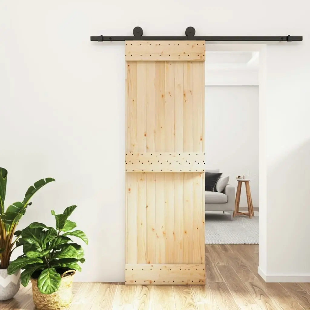 Sliding Door with Hardware Set 70x210 cm Solid Wood Pine 3203046