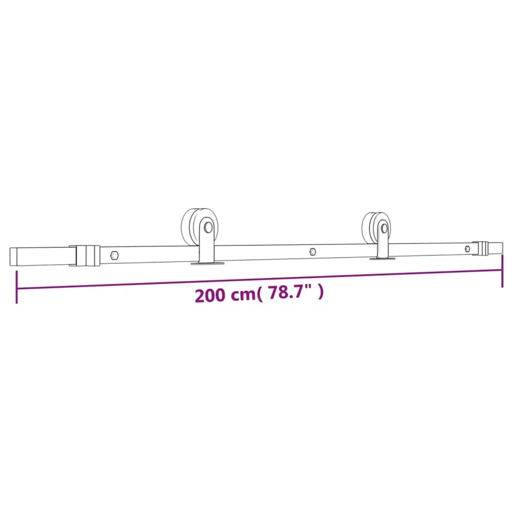 Sliding Door with Hardware Set 70x210 cm Solid Wood Pine 3203076