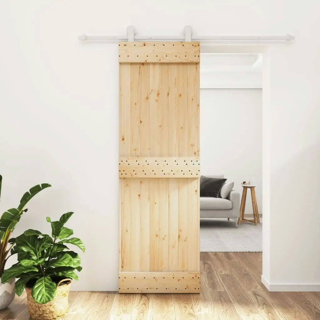 Sliding Door with Hardware Set 70x210 cm Solid Wood Pine 3203086