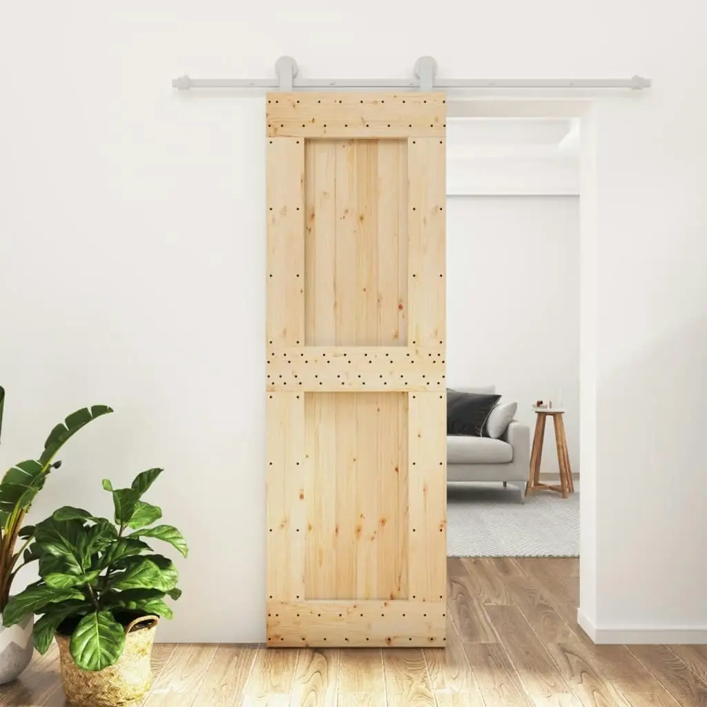 Sliding Door with Hardware Set 70x210 cm Solid Wood Pine 3203090