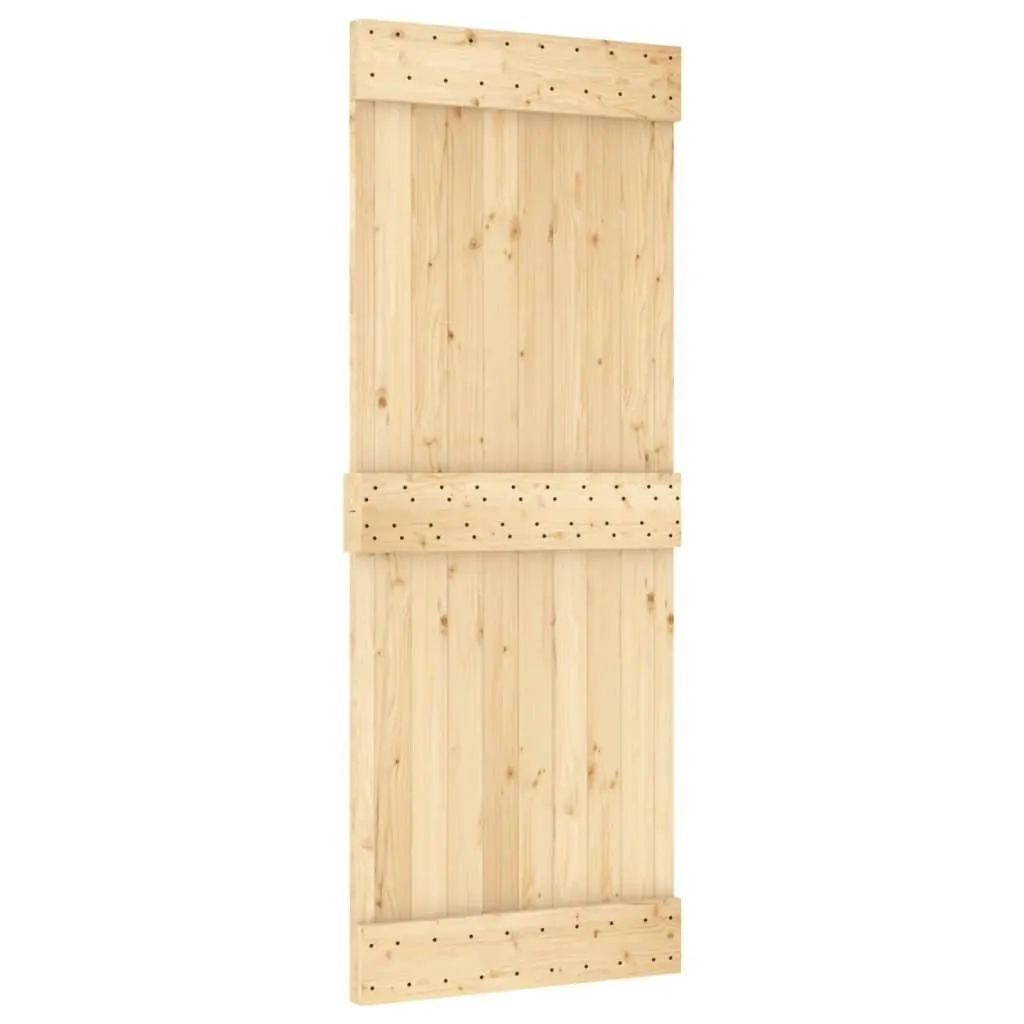 Sliding Door with Hardware Set 80x210 cm Solid Wood Pine 3202972