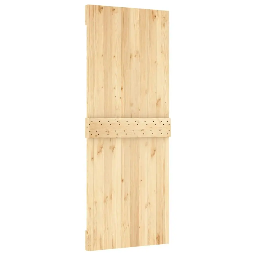 Sliding Door with Hardware Set 80x210 cm Solid Wood Pine 3202972