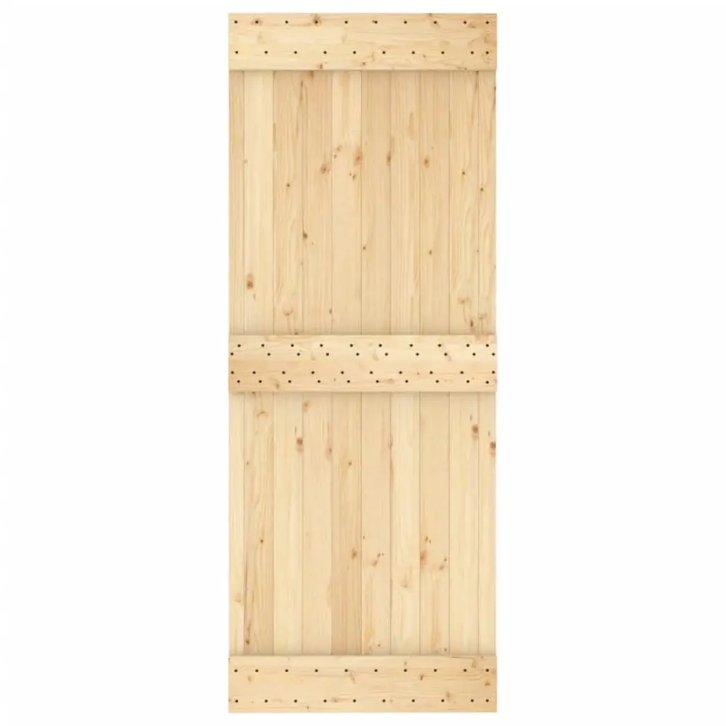 Sliding Door with Hardware Set 80x210 cm Solid Wood Pine 3202972