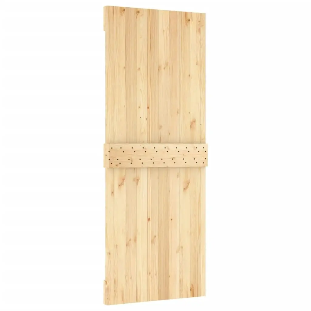 Sliding Door with Hardware Set 80x210 cm Solid Wood Pine 3202987