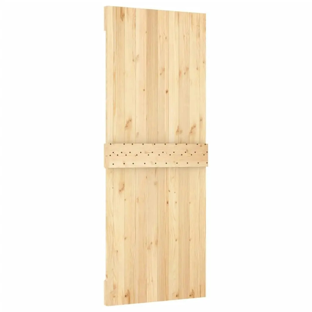 Sliding Door with Hardware Set 80x210 cm Solid Wood Pine 3202980