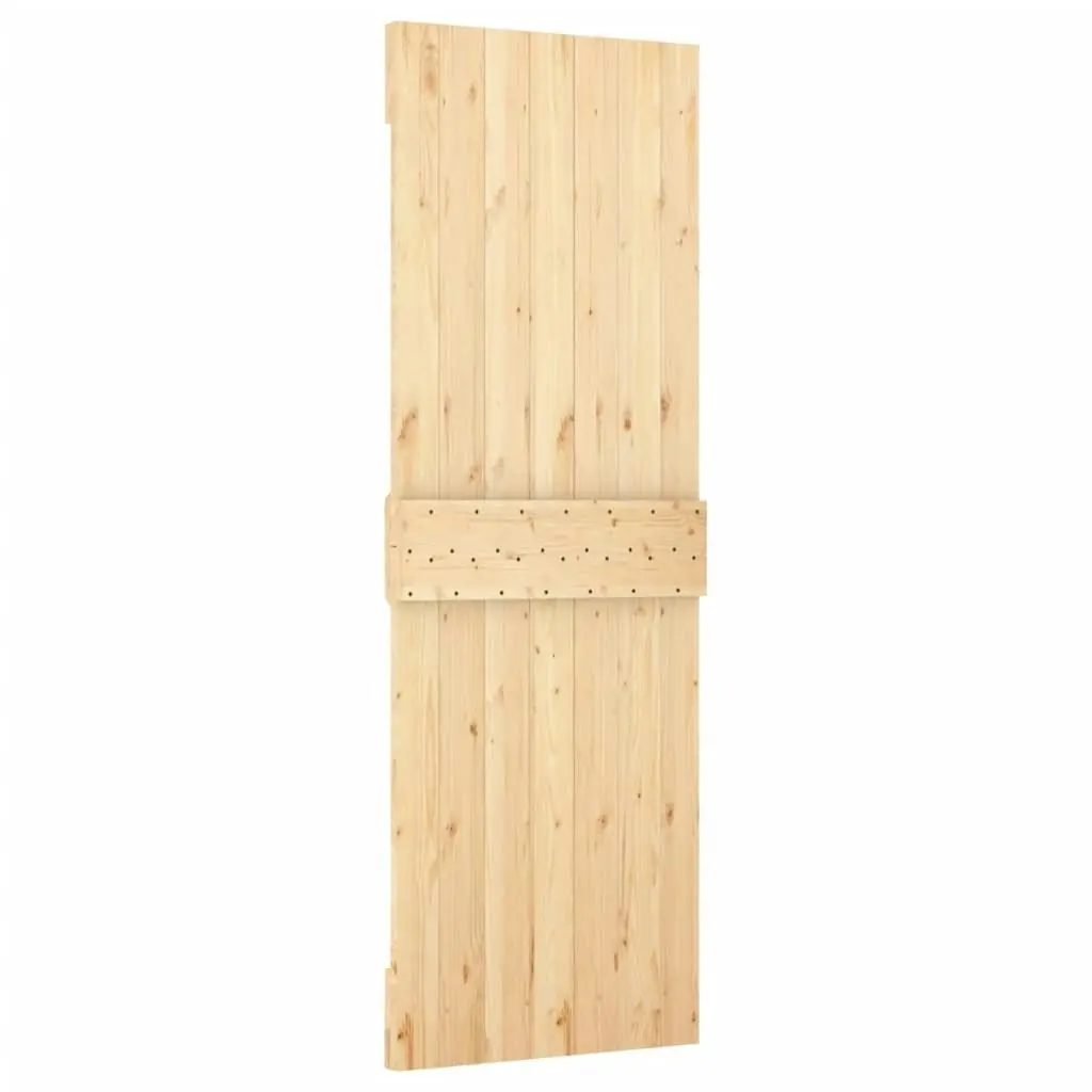 Sliding Door with Hardware Set 80x210 cm Solid Wood Pine 3203023