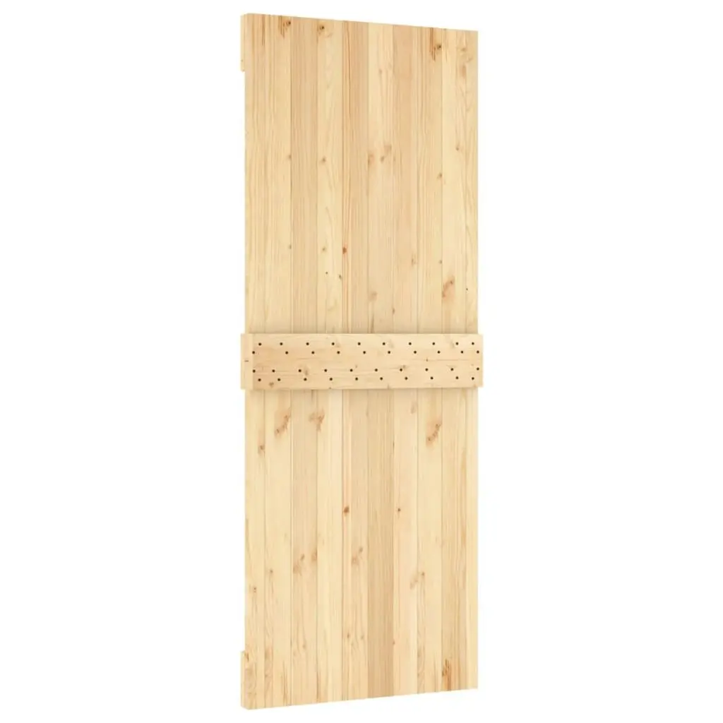 Sliding Door with Hardware Set 80x210 cm Solid Wood Pine 3203027