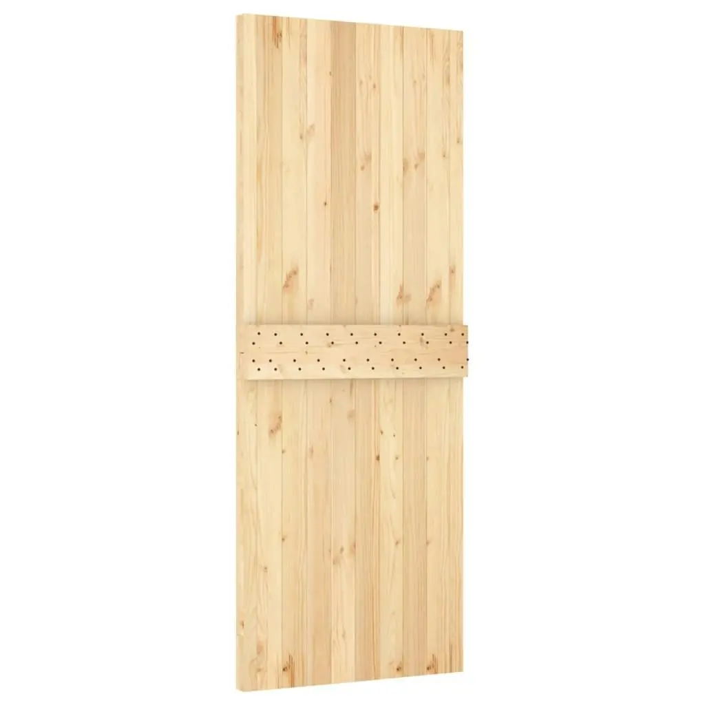 Sliding Door with Hardware Set 80x210 cm Solid Wood Pine 3203033