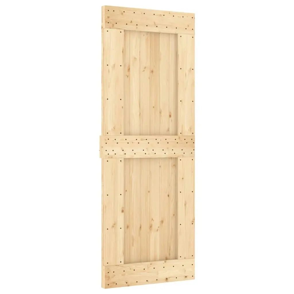 Sliding Door with Hardware Set 80x210 cm Solid Wood Pine 3203033