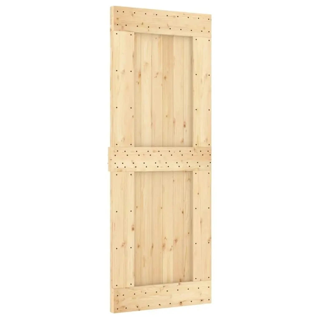 Sliding Door with Hardware Set 80x210 cm Solid Wood Pine 3203051