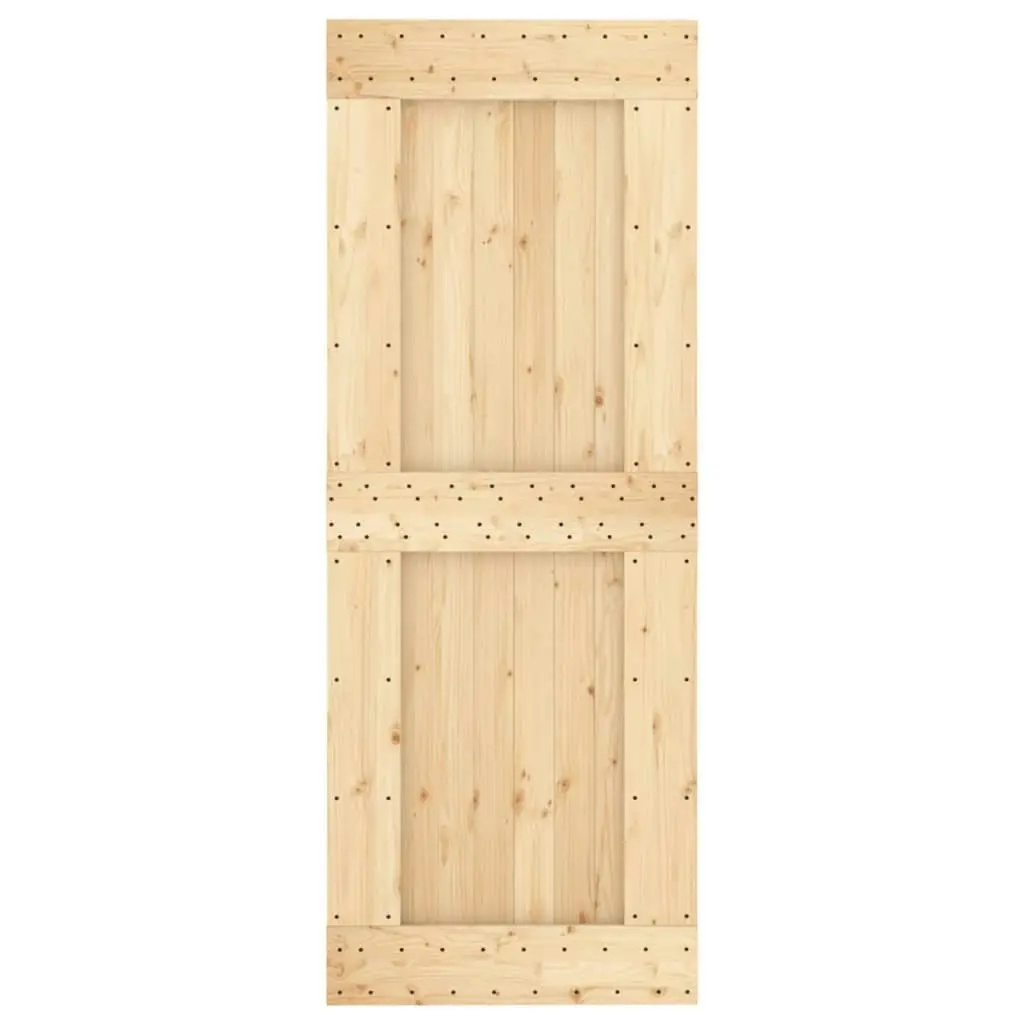 Sliding Door with Hardware Set 80x210 cm Solid Wood Pine 3203051