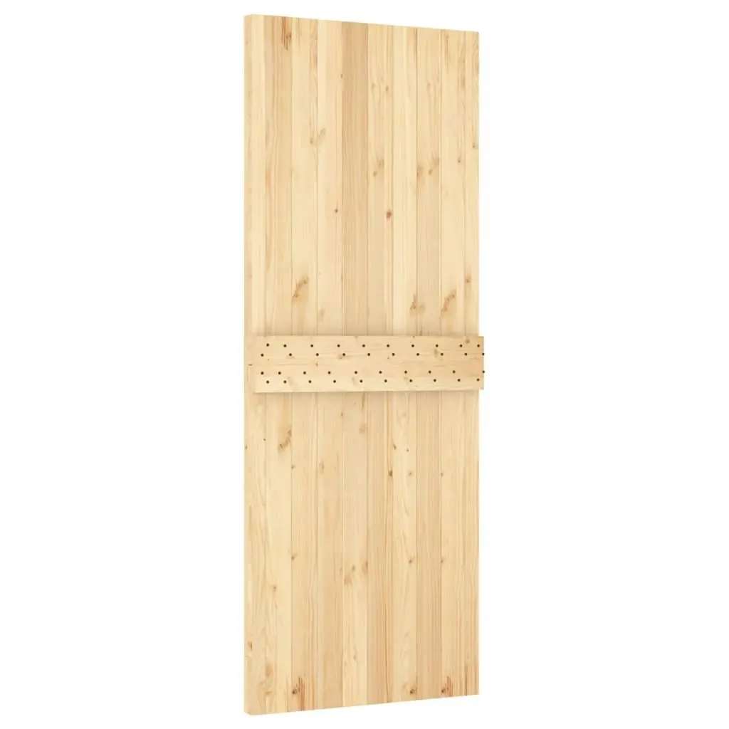 Sliding Door with Hardware Set 80x210 cm Solid Wood Pine 3203051