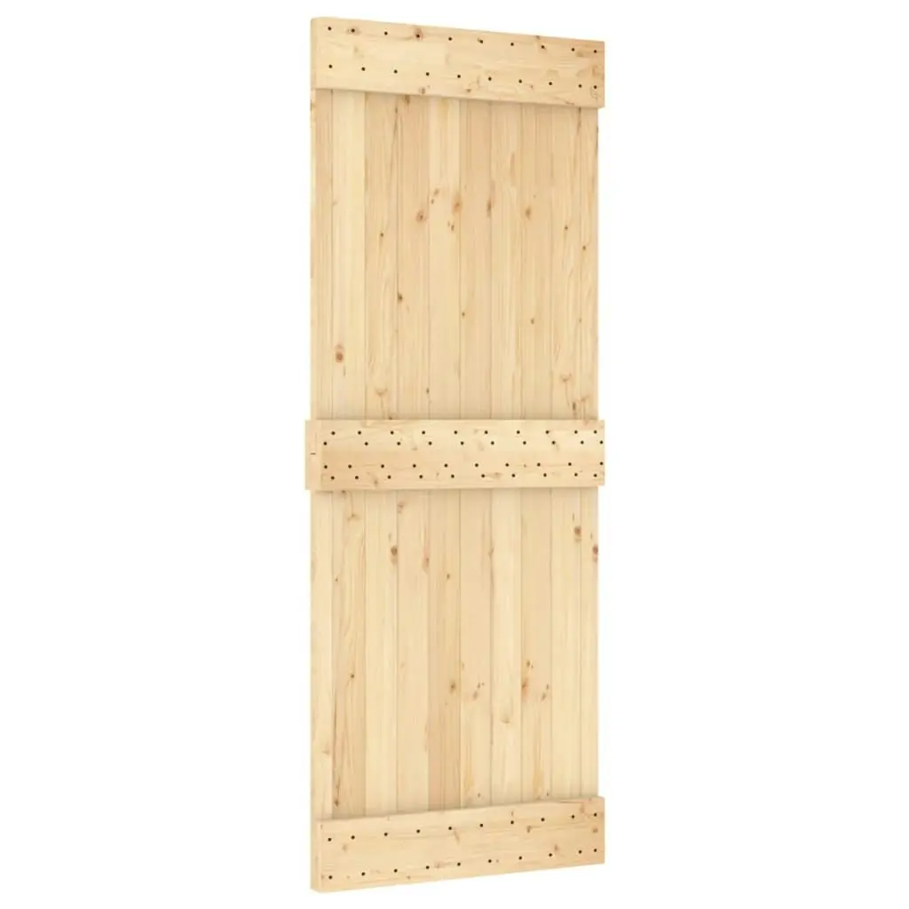 Sliding Door with Hardware Set 80x210 cm Solid Wood Pine 3203065