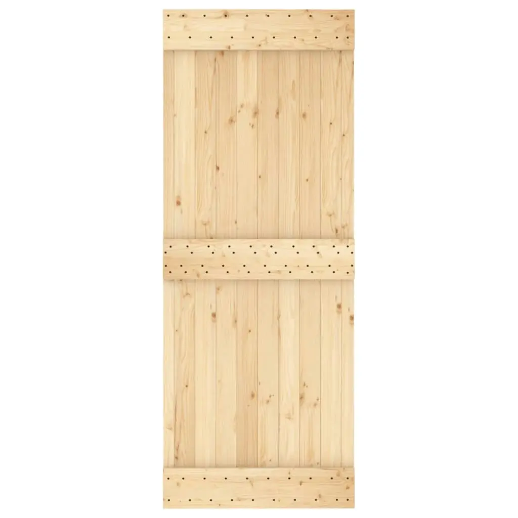 Sliding Door with Hardware Set 80x210 cm Solid Wood Pine 3203065