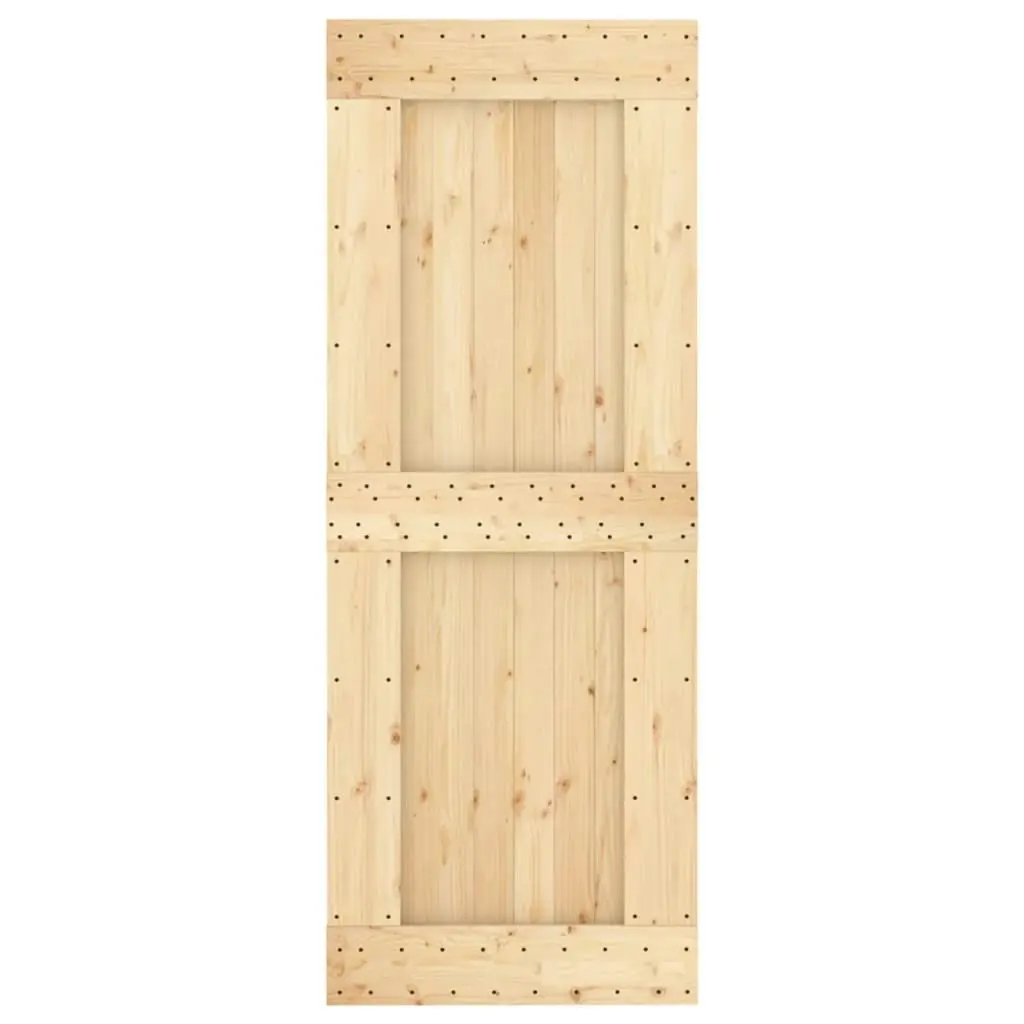 Sliding Door with Hardware Set 80x210 cm Solid Wood Pine 3203091