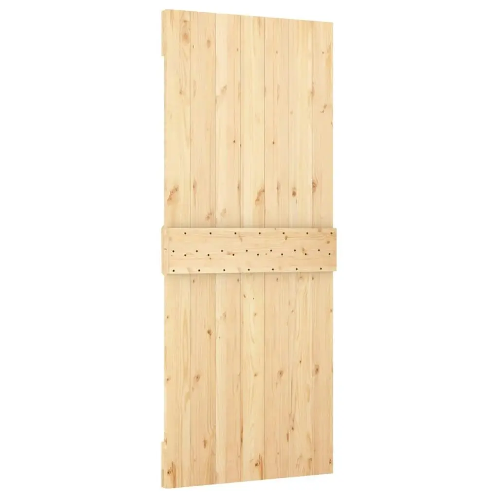 Sliding Door with Hardware Set 80x210 cm Solid Wood Pine 3203084