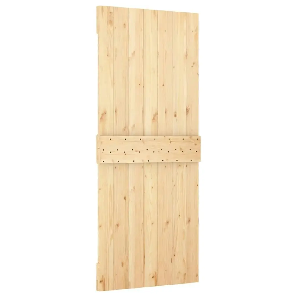 Sliding Door with Hardware Set 80x210 cm Solid Wood Pine 3203101