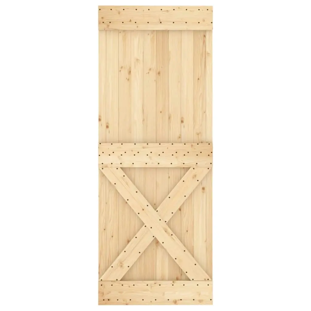 Sliding Door with Hardware Set 80x210 cm Solid Wood Pine 3203117