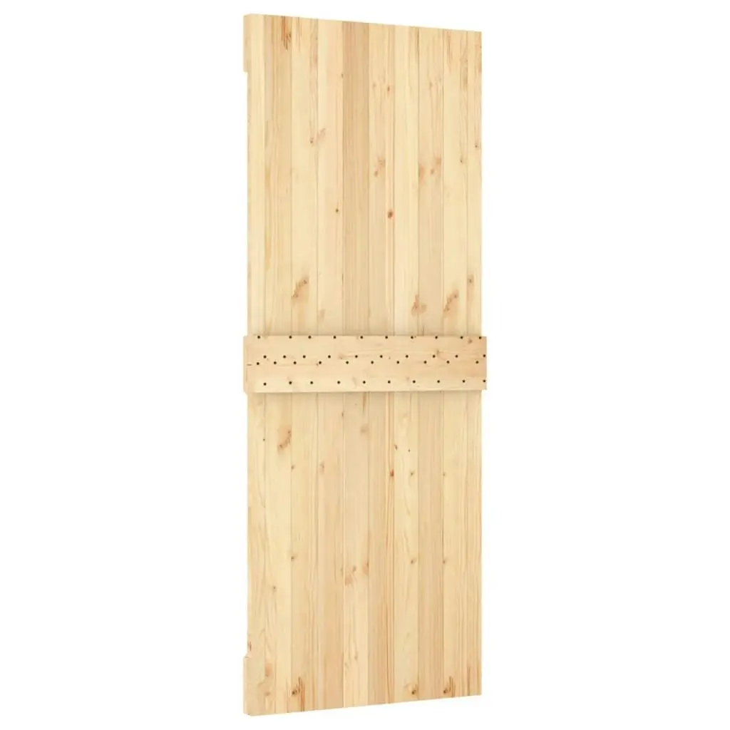 Sliding Door with Hardware Set 80x210 cm Solid Wood Pine 3203117