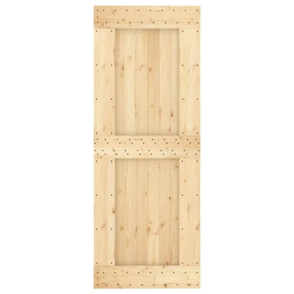 Sliding Door with Hardware Set 80x210 cm Solid Wood Pine 3203204