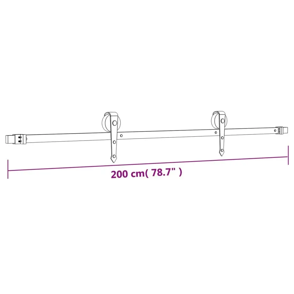 Sliding Door with Hardware Set 80x210 cm Solid Wood Pine 3203231