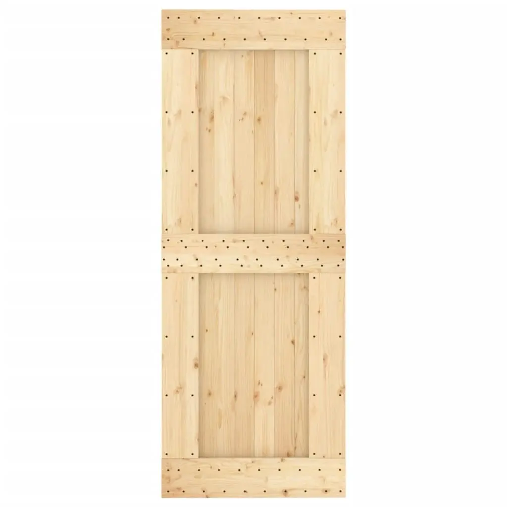 Sliding Door with Hardware Set 80x210 cm Solid Wood Pine 3203261